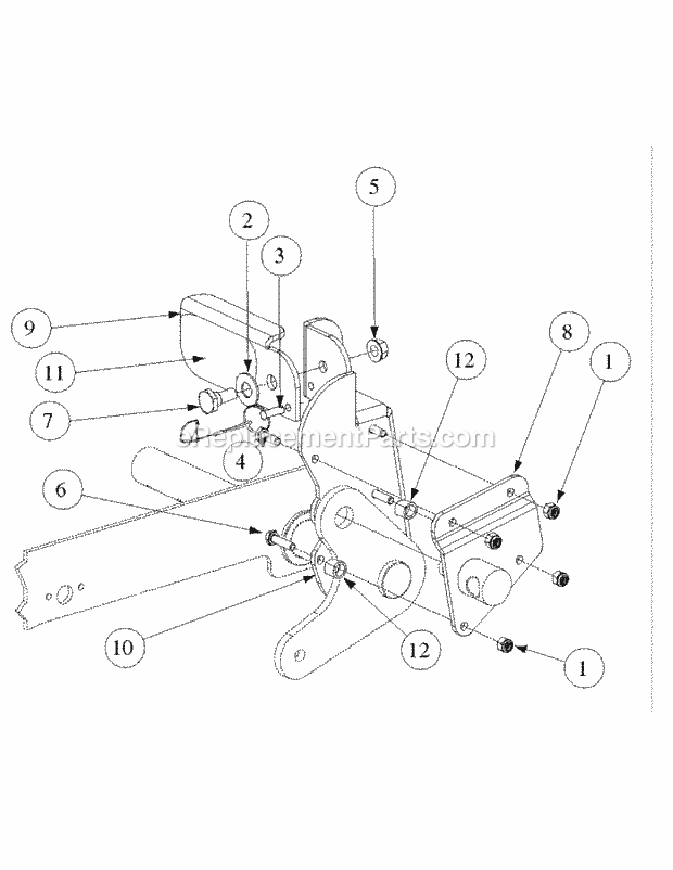Foot Pedal Deck Lift Assembly Diagram and Parts List for M48-HN 53BB5E6V750 Cub Cadet Sprayer